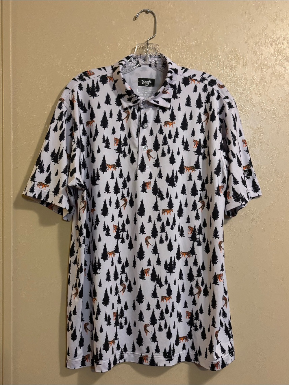 Waggle men’s Tigers in the Woods Golf Polo sz L